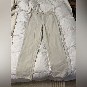 Cream loose denim jeans